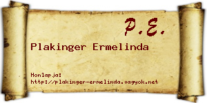 Plakinger Ermelinda névjegykártya